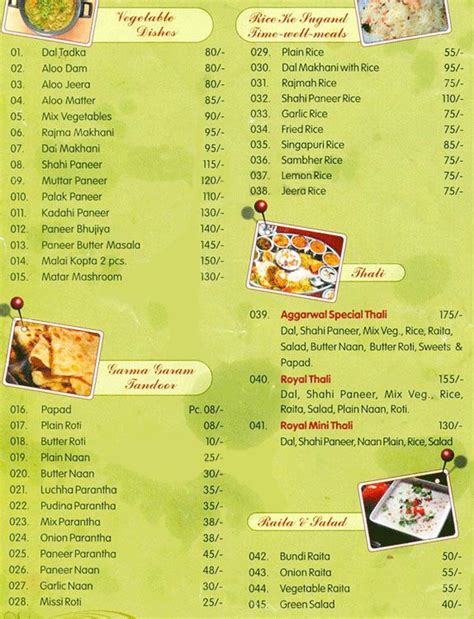 Menu of Aggarwal Sweets & Restaurant, Mahipalpur, South Delhi, Delhi NCR | EazyDiner