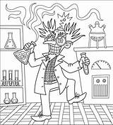 Girl Mad Scientist Coloring Page sketch template