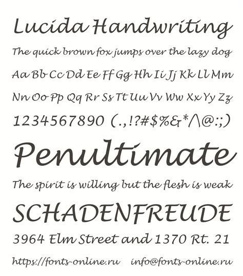 Lucida Handwriting font