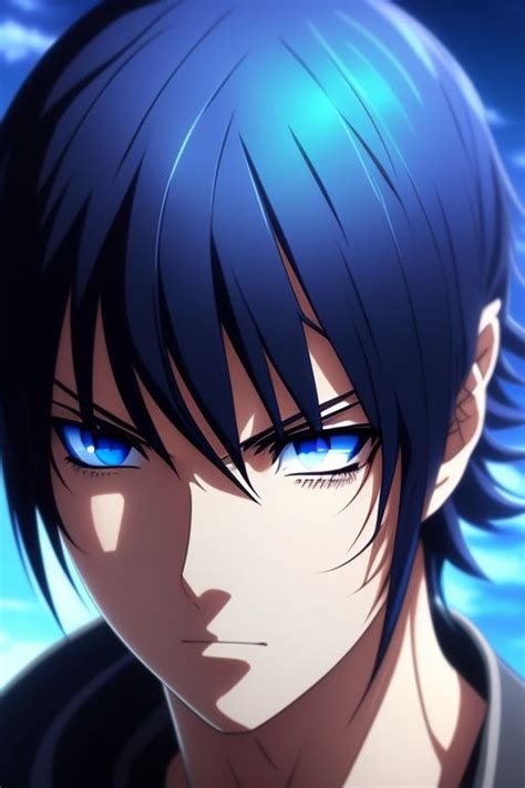 scaly-bison352: guy with black hair blue eyes anime blue lock