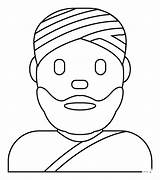 Man Wearing Turban Emoji coloring page  ColouringPages sketch template