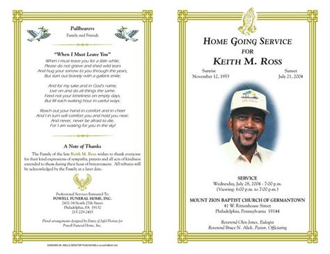 Sample Obituary Funeral Program Templates | Funeral program template, Funeral program template ...