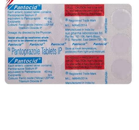 SUN PHARMA Pantocid 40 Mg Tablets, Packaging Size: 15 Tabs at best price in Mumbai