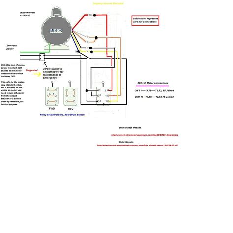 Craig, I have a Leeson Cat# 131534.00 motor and a Relay & Control Corp. RS-5, 6 terminal ...