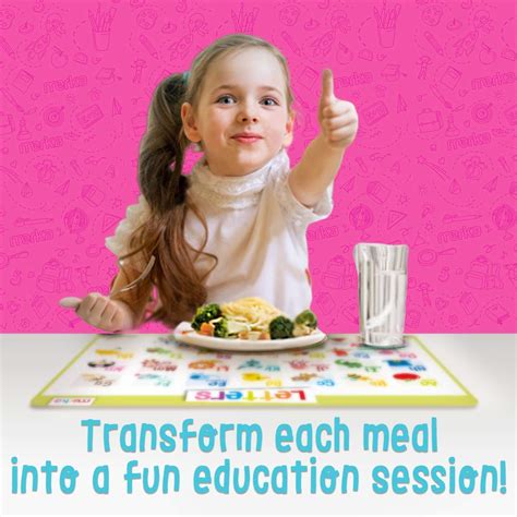 Buy merka Kids Placemats Educational Placemat Non Slip Reusable Plastic Toddlers Alphabet ABC ...