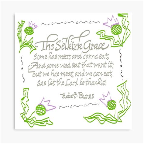 "The Selkirk Grace" Canvas Print by PwettyThings | Redbubble