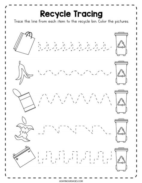 Free PDF Recycling Worksheets for Kids