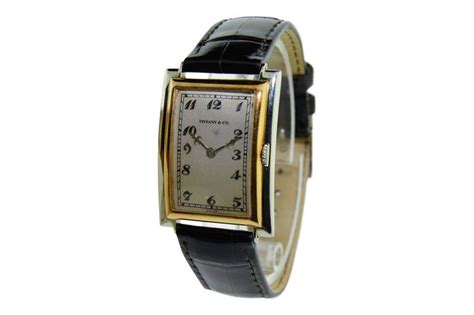 Tiffany and Co. by Jurgensen White and Rose Gold Art Deco Handmade Watch For Sale at 1stdibs