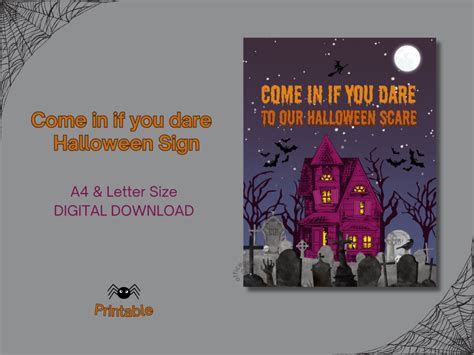 Halloween Printable Door Sign for Halloween Party