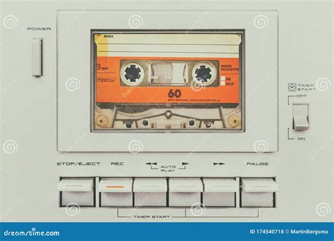 Retro Styled Image of a Vintage Audio Cassette Player Stock Photo - Image of silver, music ...