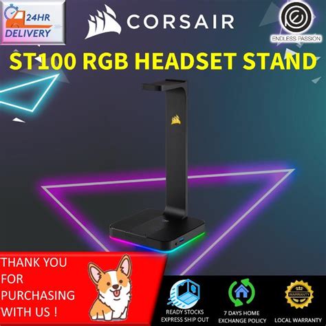 CORSAIR Gaming ST100 RGB Premium Headset Stand, Audio, Headphones ...