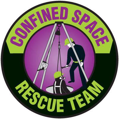 Safety Training Labels - Confined Space Rescue Team | Emedco