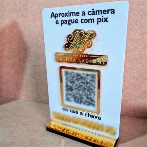 Placa Pix Qr Code Com Logo | Elo7 Produtos Especiais