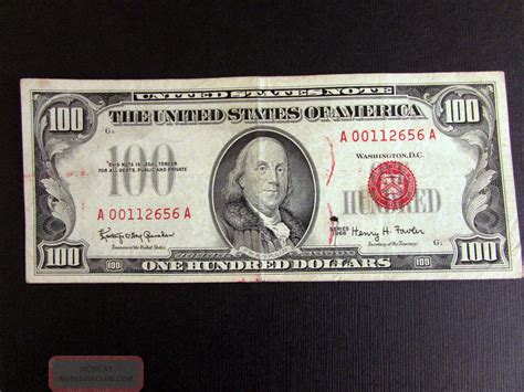 1966 United States Note $100 Dollar Bill - Low Serial