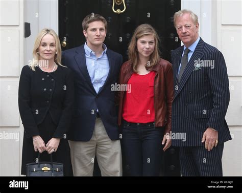 Mark Thatcher (right) with his family (left to right) wife Sarah, son ...