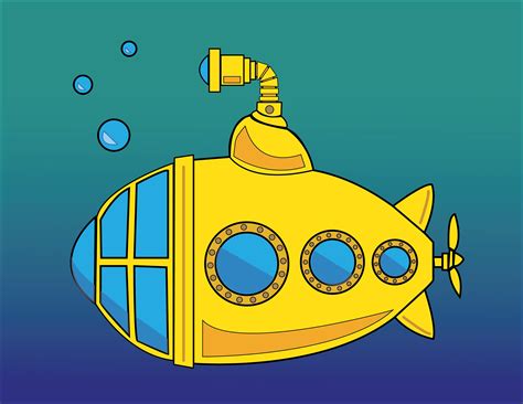 Submarine Illustration Childrens Wall Art, Printable Wall Art, Digital ...