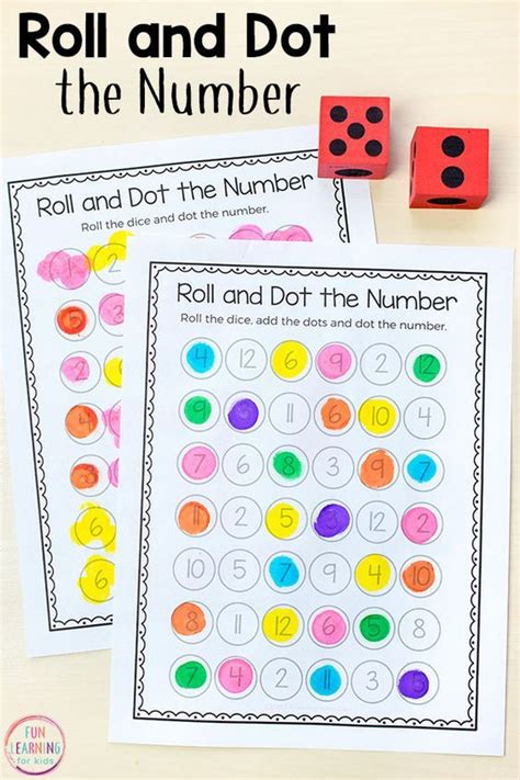 Roll and Dot the Number Math Activity Printable | Kindergarten math activities, Preschool math ...