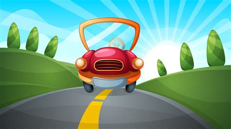 Travel illustration. Cartoon road landscape. 556759 Vector Art at Vecteezy