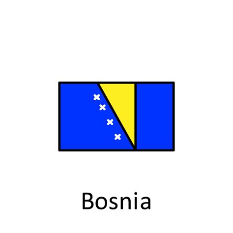 National flag of Bosnia in simple colors with name vector icon ...