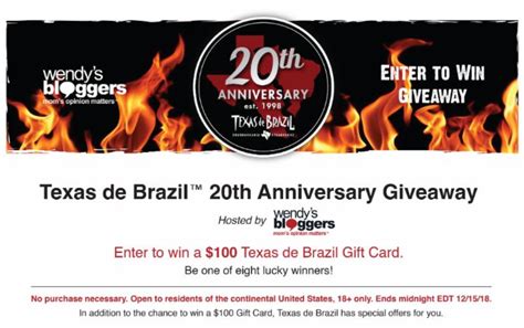 Celebrate 20 Years with Texas de Brazil + Win a $100 Gift Card