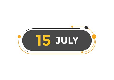 july 15 calendar reminder. 15th july daily calendar icon template ...