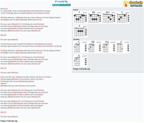 Chord: If I could fly - tab, song lyric, sheet, guitar, ukulele | chords.vip