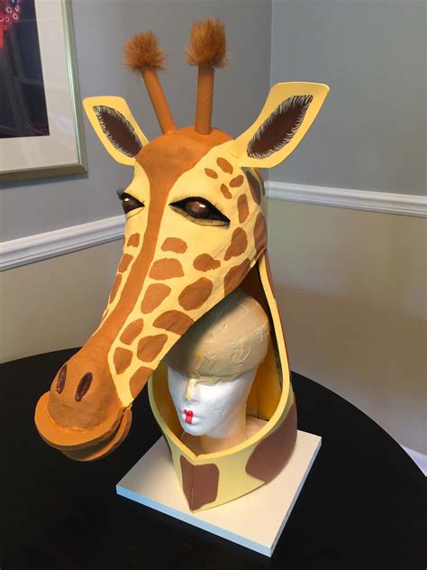 How to Make a Giraffe Mask.Headpiece | Giraffe, Lion king costume, Giraffe costume