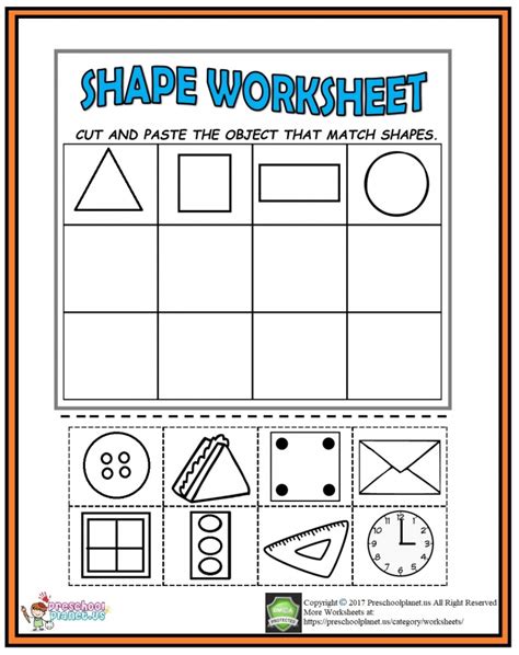 Cut And Paste Shapes Worksheets