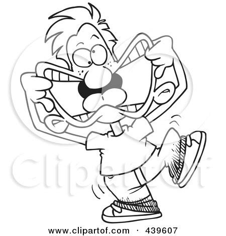 Royalty-Free (RF) Clip Art Illustration of a Cartoon Black And White ...