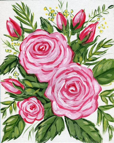 How to Paint Quick and Easy Roses with Acrylic Paint - A Beginner's Guide | Bonnie Lecat ...