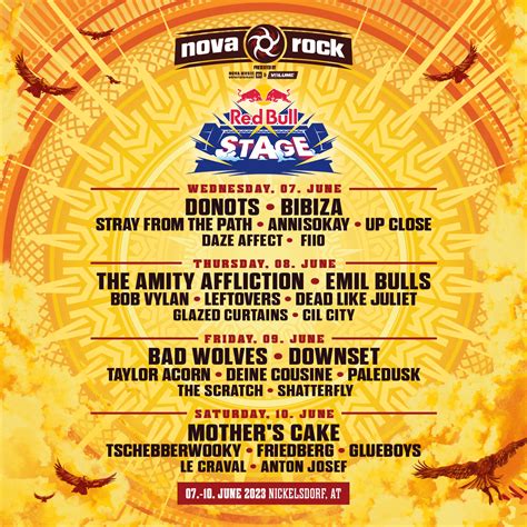 Nova Rock 2023 - Red Bull Stage Line-Up · Volume.at