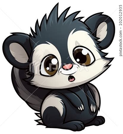 Funny and cute skunk transparency sticker. - Stock Illustration [102012935] - PIXTA