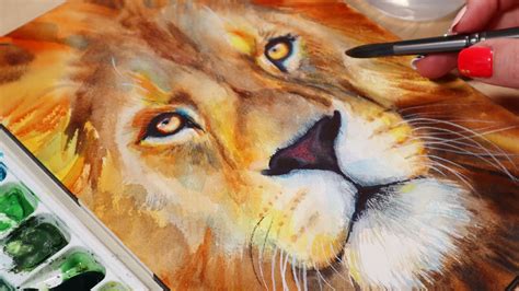 Lion Watercolor Painting