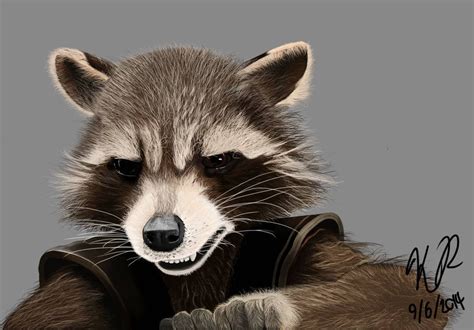 [Art] Rocket Raccoon Photoshop Drawing : GotG