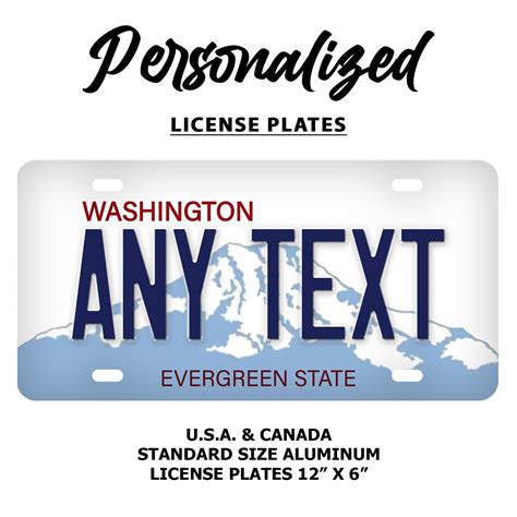 Personalized Washington License Plate 2 X 4 (inches) Add Your Name ...