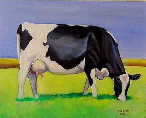 Toni Grote Spiritual Art From My Heart to Yours : June 19 ORIGINAL FOLK ART HOLSTEIN COW CATTLE ...