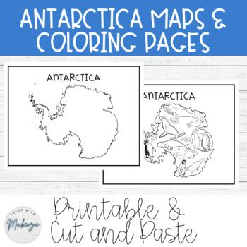 FREE Antarctica Maps and Coloring Sheets | Black and White | Printable