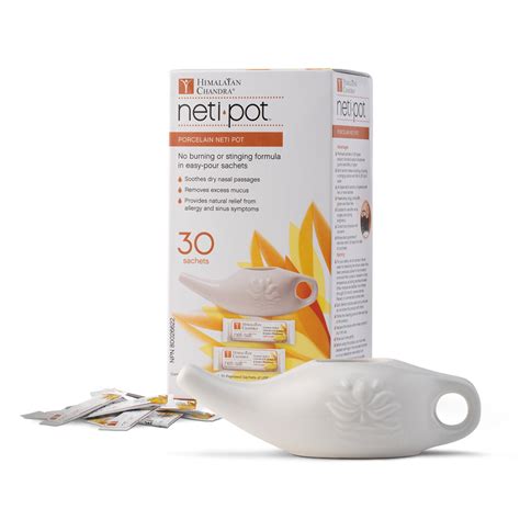 Porcelain Neti Pot with 30 Neti Salt sachets