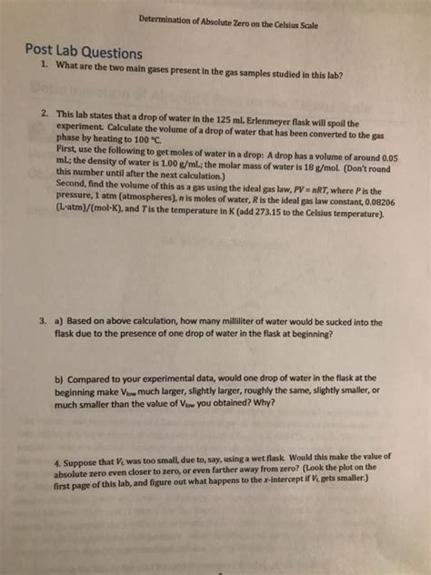 Solved Determination of Absolute Zero on the Celsius Scale | Chegg.com