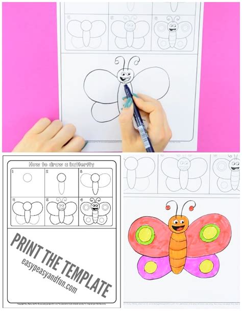 How to Draw a Butterfly Step by Step for Kids + Printable - Easy Peasy and Fun