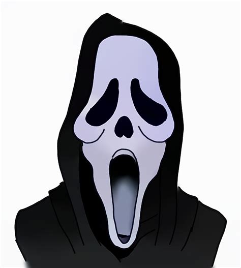 How to Draw a Scream Mask or Ghostface from SCREAM - Step by Step Easy Drawing Guides - Drawing ...