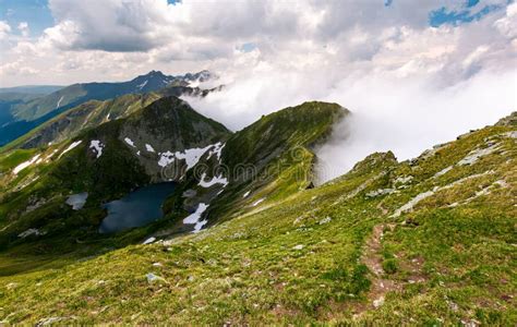 Tourist Foot Path Along the Mountain Ridge Stock Image - Image of ...