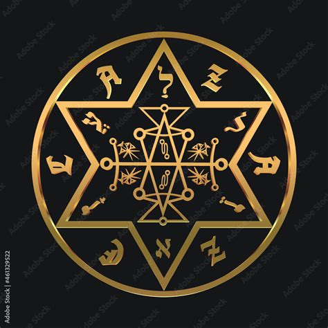 Azazel Vector Dark Lord Demonic Seal Angelic Zazel Golden Color Grand Sigil For Occult Magical ...