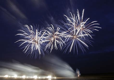 Blue Fireworks over the Beach - Ed O'Keeffe Photography