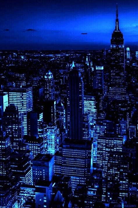 aesthetic, blue, city in the night, ny, wallpaper - image #4962613 by ...