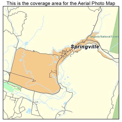 Aerial Photography Map of Springville, CA California