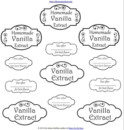 Printable Vanilla Extract Labels