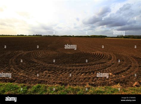 Ploughed field, patterns, straight furrows, ground, seedbed, Autumn soil, sown, tilled, farming ...