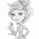 Steampunk Coloring Page Digital Stamp Digi Pet Gears  Etsy sketch template