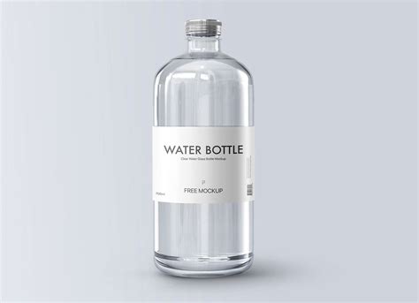 Free Clear Water Glass Bottle Mockup PSD - Good Mockups